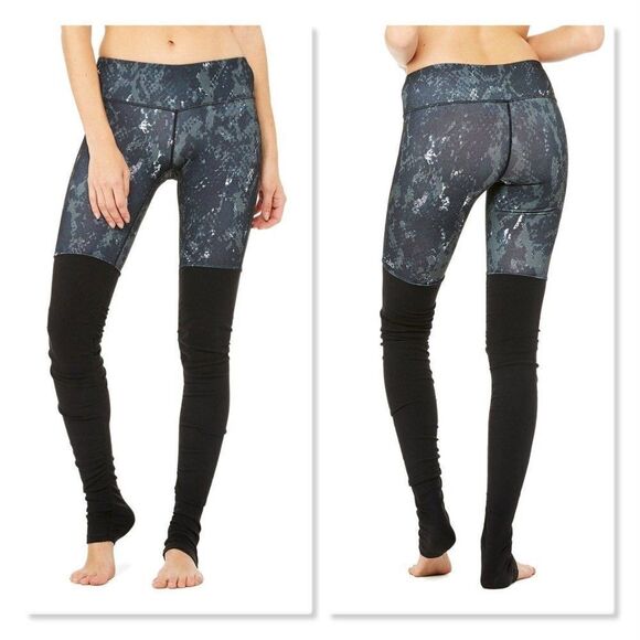 Alo Yoga Goddess Ribbed Legging size Small in Black Python - Picture 1 of 12
